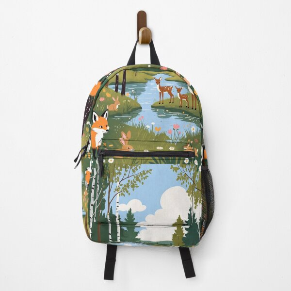 Item preview, Forest Animals Deer Rabbits Fox Woodland Scene designed and sold by SassyArtistry.