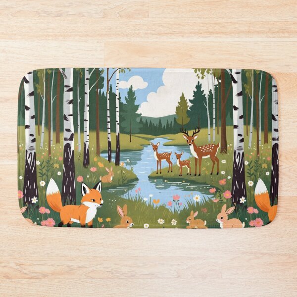 Item preview, Forest Animals Deer Rabbits Fox Woodland Scene designed and sold by SassyArtistry.