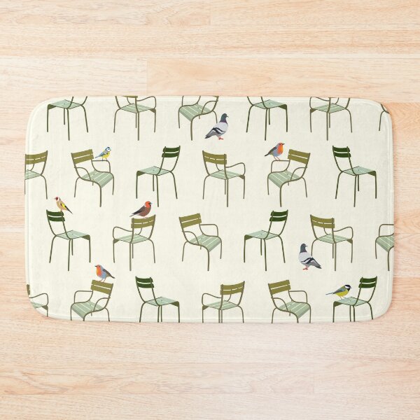 Item preview, Paris park iconic green chairs with native birds designed and sold by Jennifer Ladd.
