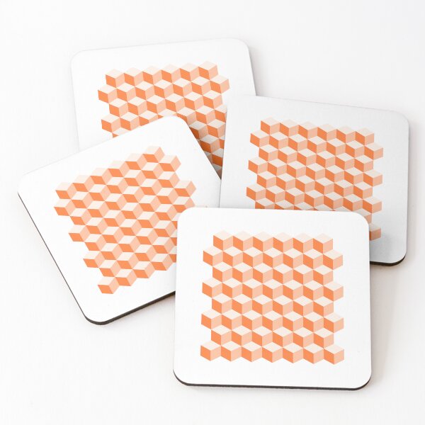 Item preview, Orange Isometric 3D Cubes Pattern designed and sold by patternsoup.