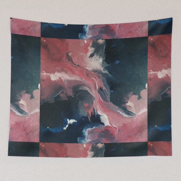 Item preview, Red Blue Marble Abstract Stone Texture Art designed and sold by SassyArtistry.