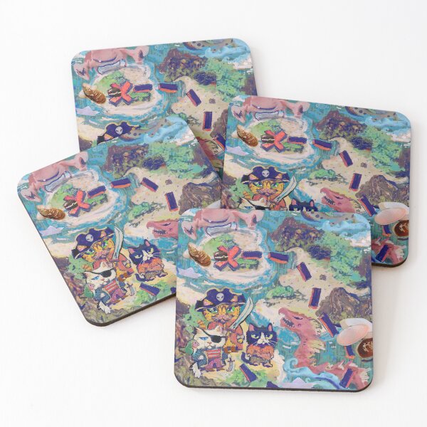 Item preview, Pirate cats in search of the mystical wet food sachet duplicator artifact. designed and sold by guilhernunes.
