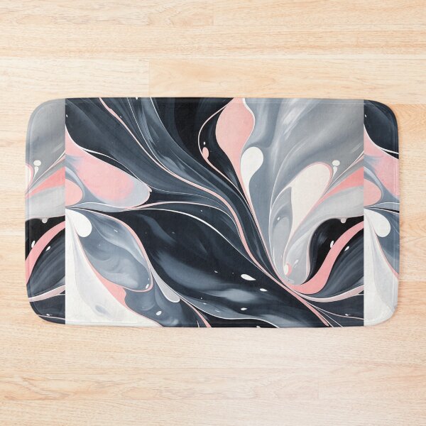 Item preview, Black Pink White Marble Fluid Paint Pattern designed and sold by SassyArtistry.