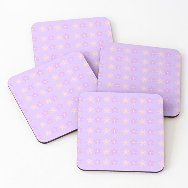 Item preview, Cute pink and purple flowers (purple variant) designed and sold by Tiny-Sugar-Dove.
