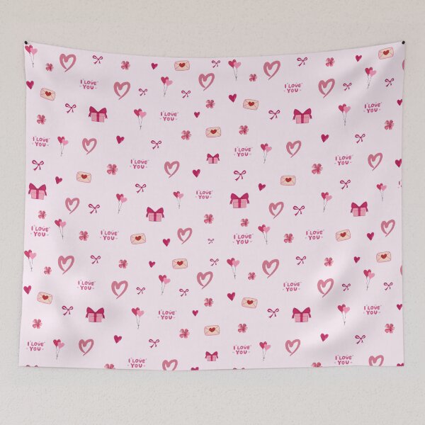 Item preview, Cute Pink Valentine Pattern with Hearts & Love Notes designed and sold by Nanobloom.