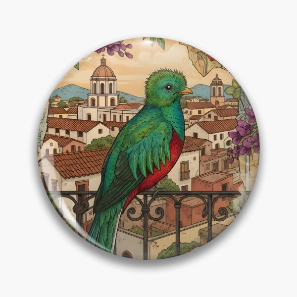 Item preview, Vintage Guatemalan postcard: quetzal, coffee, colonial flowers designed and sold by CoffeeinBloom.