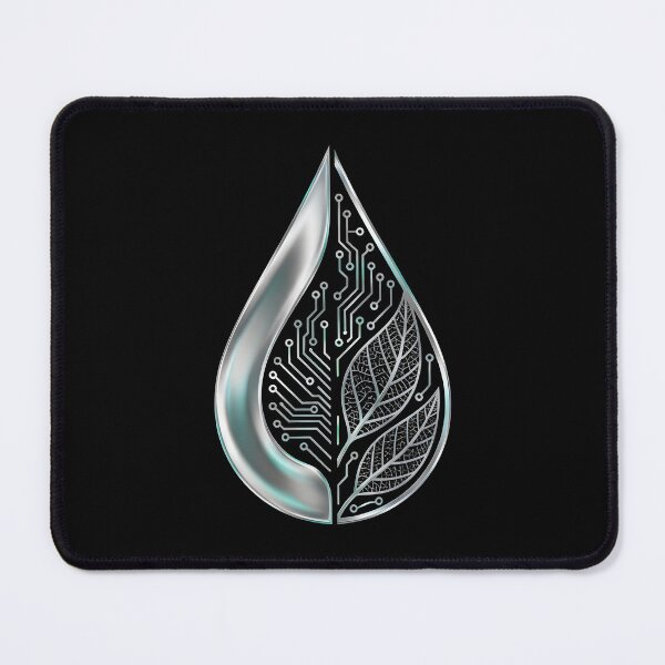 Item preview, Future Nature – Cyberpunk leaf in liquid chrome droplet designed and sold by Fuechse.