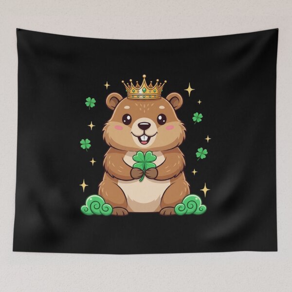 Item preview, Lucky King Beaver Four Leaf Clover designed and sold by CORJIDOG-ART.