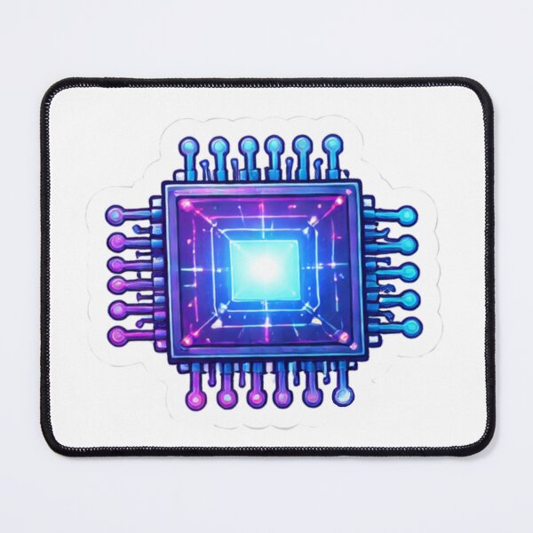 Item preview, Neon Microchip Sticker – Futuristic Tech Art designed and sold by Ahmed Elgendy.