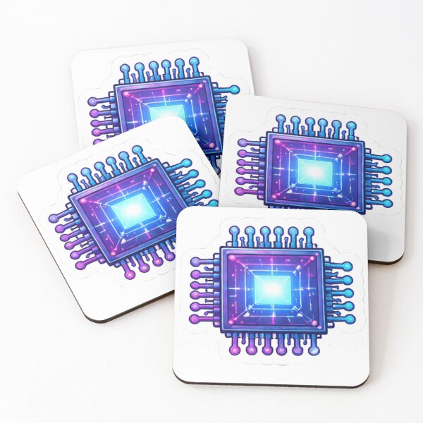 Item preview, Neon Microchip Sticker – Futuristic Tech Art designed and sold by Ahmed Elgendy.