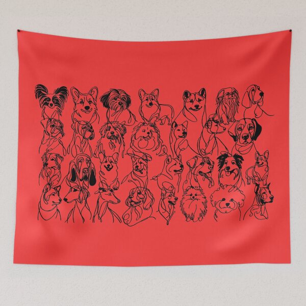 Item preview, Doodle Sketched Dogs Outline designed and sold by CamilasPrints.