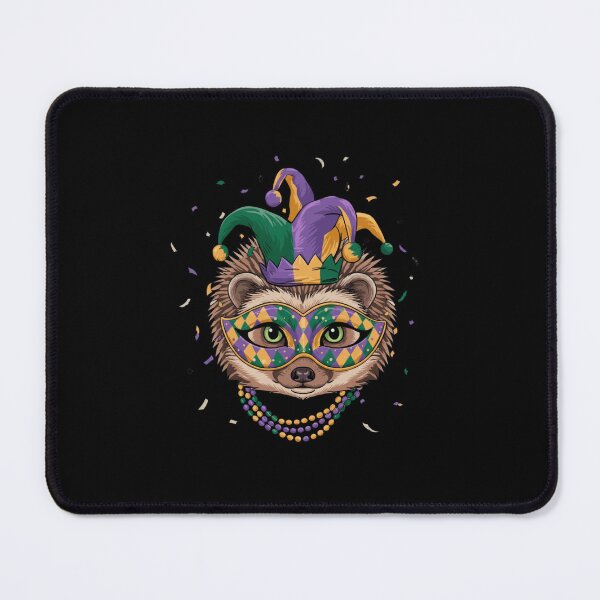 Item preview, Mardi Gras Hedgehog Jester Mask Beads designed and sold by CORJIDOG-ART.