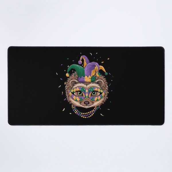 Item preview, Mardi Gras Hedgehog Jester Mask Beads designed and sold by CORJIDOG-ART.