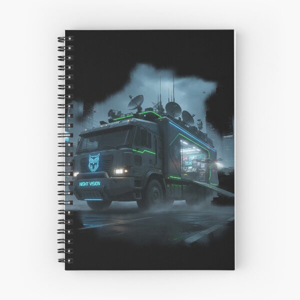 Item preview, Cyberpunk Surveillance Truck - Night Vision Stealth Rig - Sci-Fi Intelligence Unit designed and sold by BounoWorld.