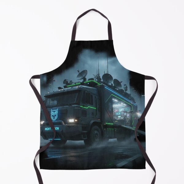 Item preview, Cyberpunk Surveillance Truck - Night Vision Stealth Rig - Sci-Fi Intelligence Unit designed and sold by BounoWorld.