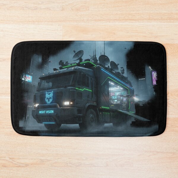 Item preview, Cyberpunk Surveillance Truck - Night Vision Stealth Rig - Sci-Fi Intelligence Unit designed and sold by BounoWorld.