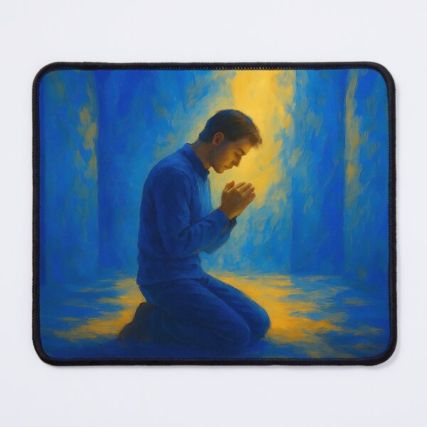 Item preview, Kneeling in Prayer - Man Praying Painting designed and sold by Pastor Reeves Studio.
