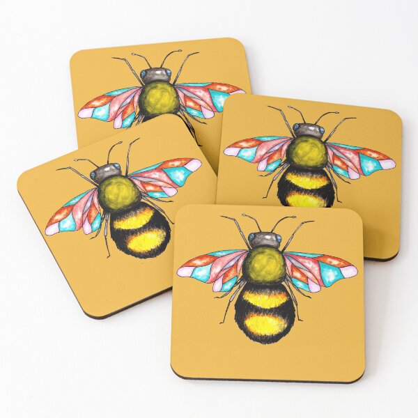 Item preview, Colorful Honey Bee Illustration: Whimsical Insect Nature Art designed and sold by LucilleErebus.