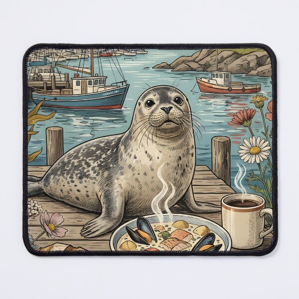 Item preview, Vintage Halifax Harbor Seal Postcard designed and sold by CoffeeinBloom.