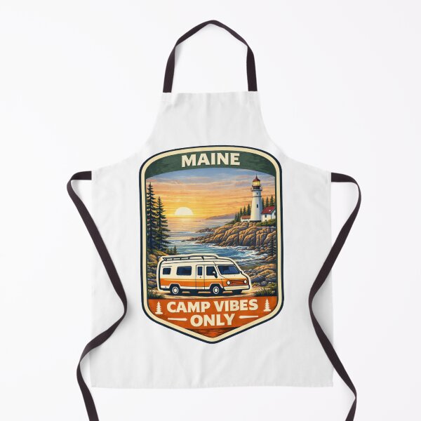 Item preview, Maine Camp Vibes Only – Coastal Lighthouse Road Trip Camper Badge designed and sold by Purdiole-art.
