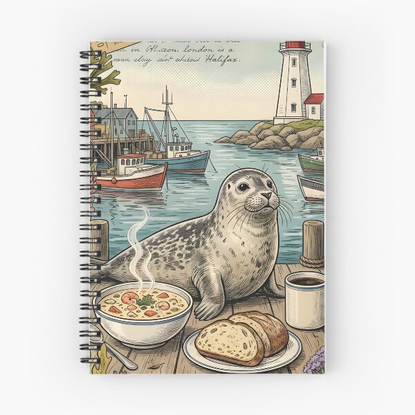 Item preview, Vintage Coastal Traveling Seal Postcard designed and sold by CoffeeinBloom.