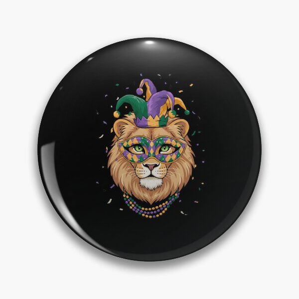 Item preview, Lion Mardi Gras Jester Mask Beads Celebration designed and sold by CORJIDOG-ART.