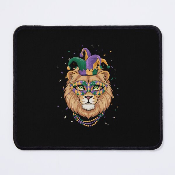 Item preview, Lion Mardi Gras Jester Mask Beads Celebration designed and sold by CORJIDOG-ART.