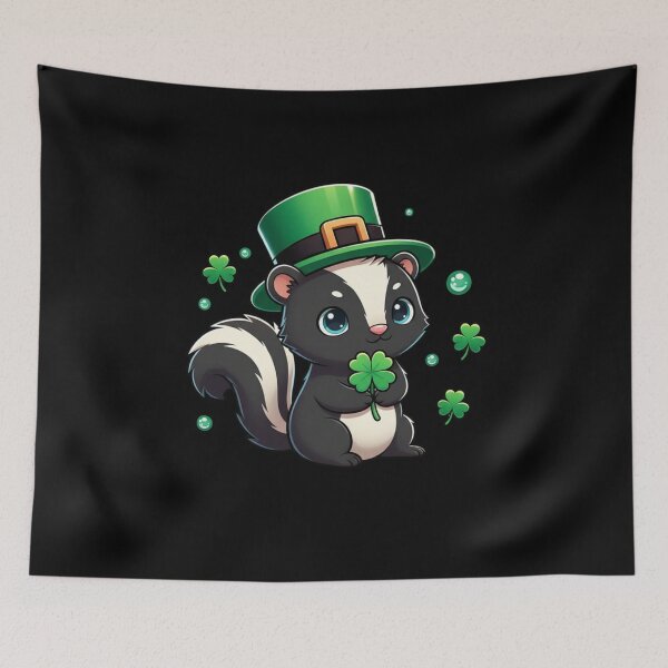 Item preview, Lucky Skunk St Patricks Day Irish Shamrock designed and sold by CORJIDOG-ART.