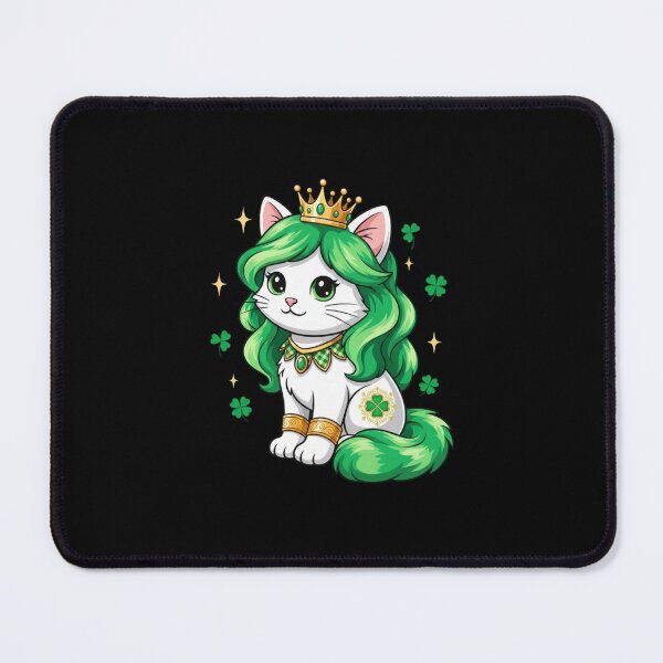Item preview, St Patrick's Day Cat Queen Shamrock Irish Charm designed and sold by CORJIDOG-ART.