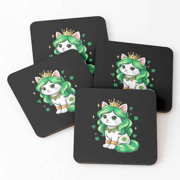 Item preview, St Patrick's Day Cat Queen Shamrock Irish Charm designed and sold by CORJIDOG-ART.