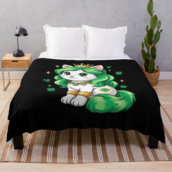 Item preview, St Patrick's Day Cat Queen Shamrock Irish Charm designed and sold by CORJIDOG-ART.