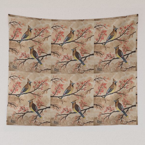 Item preview, Cedar waxwing birds perched in a tree  designed and sold by Matt Starr Fine Art .