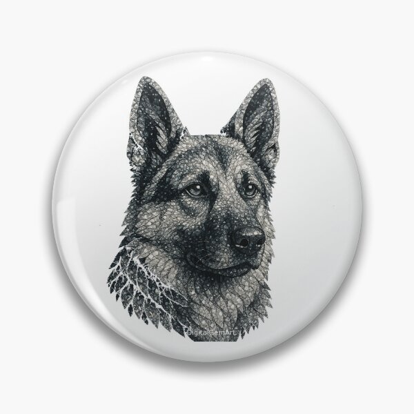 Item preview, German Shepherd Gemstone Mosaic Portrait designed and sold by DigitalGemArt.