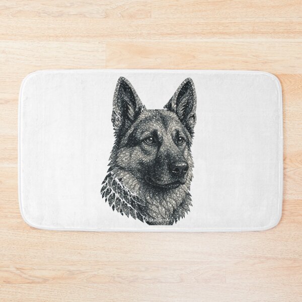 Item preview, German Shepherd Gemstone Mosaic Portrait designed and sold by DigitalGemArt.