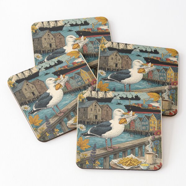 Item preview, Vintage Seagull Harbor Travel Postcard designed and sold by CoffeeinBloom.