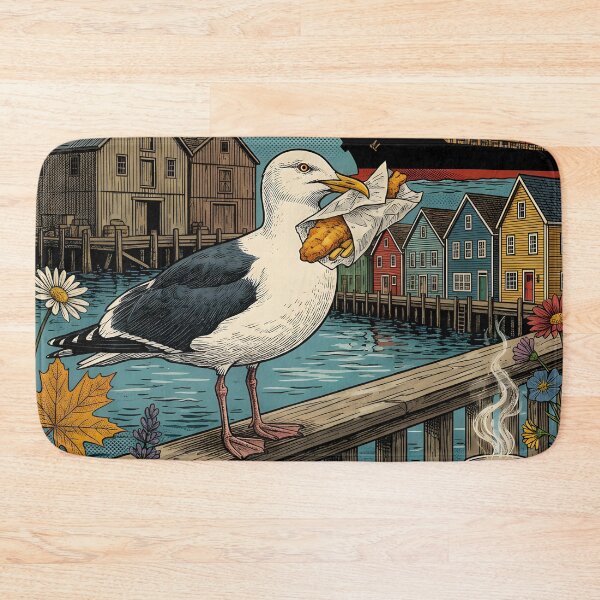 Item preview, Vintage Seagull Harbor Travel Postcard designed and sold by CoffeeinBloom.