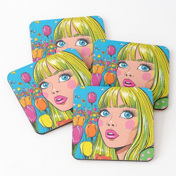 Item preview, Vibrant Woman Amidst Colorful Tulips in Spring Bloom designed and sold by Artessie.