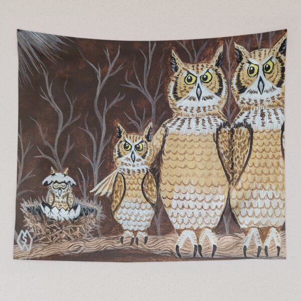Item preview, Owl family with baby owlet designed and sold by Matt Starr Fine Art .