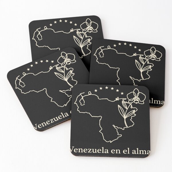 Item preview, Venezuela in the soul – Elegant map with orchid & stars designed and sold by Fuechse.