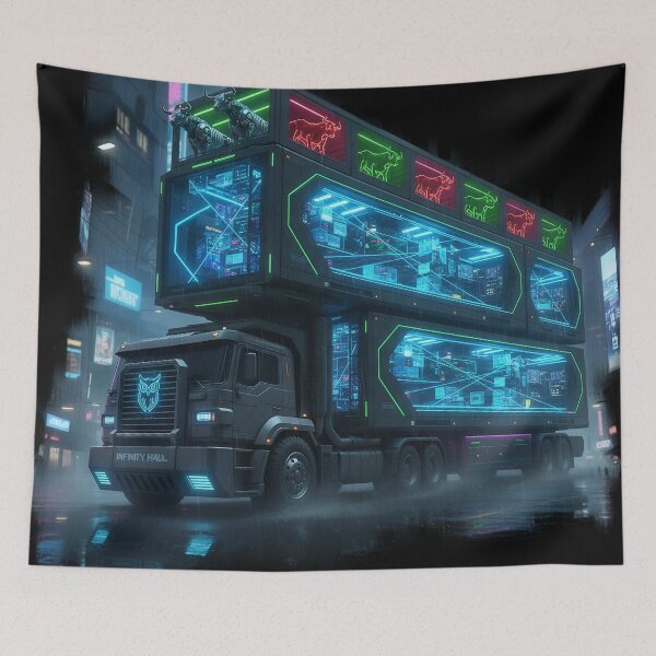 Item preview, Cyberpunk Infinity Haul - Neon Double-Decker Sci-Fi Rig designed and sold by BounoWorld.