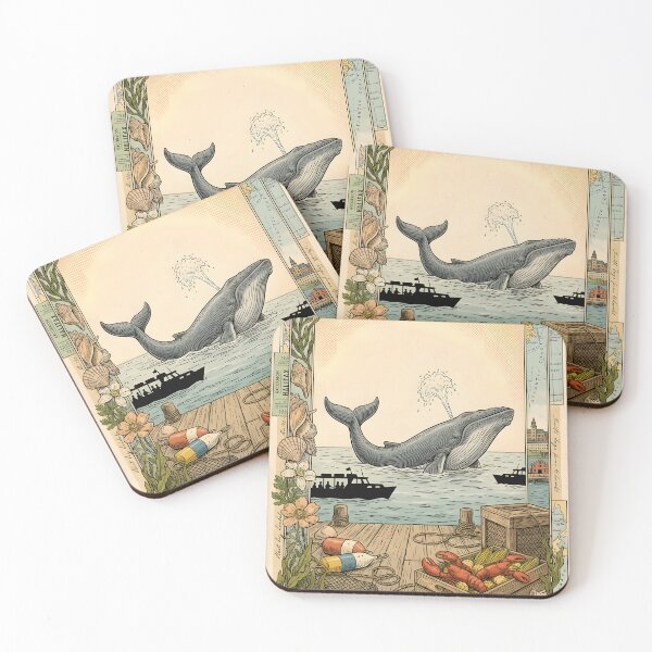 Item preview, Vintage Whale Excursion Halifax Postcard designed and sold by CoffeeinBloom.