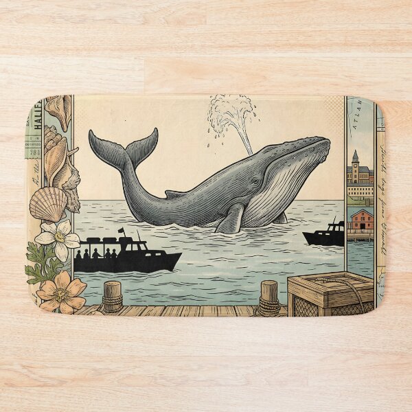 Item preview, Vintage Whale Excursion Halifax Postcard designed and sold by CoffeeinBloom.