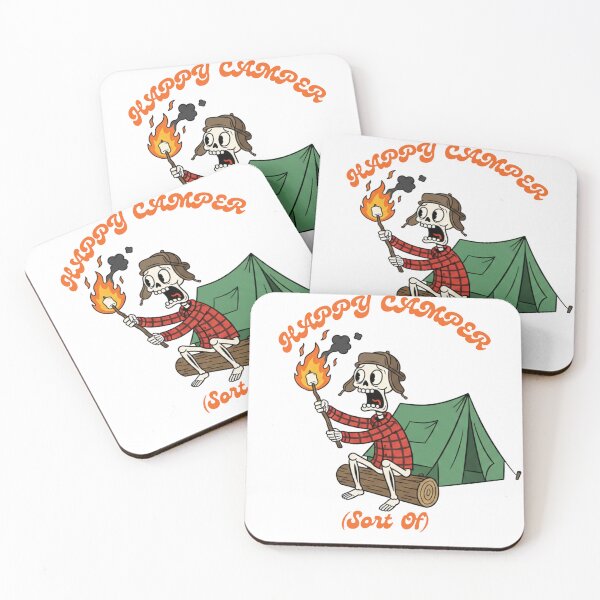 Item preview, Happy Camper? - Funny Skeleton Camping Marshmallow designed and sold by STARLIGHTS.