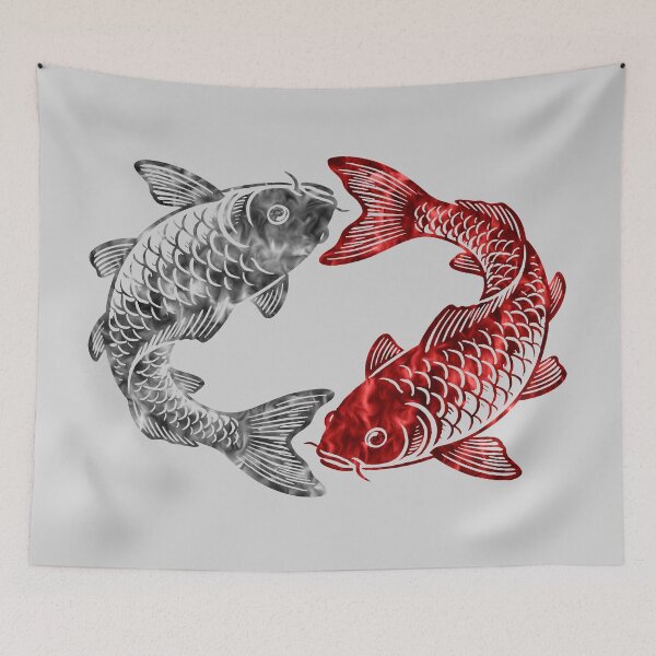 Item preview, red-black yin-yang carp designed and sold by BeJahMan.