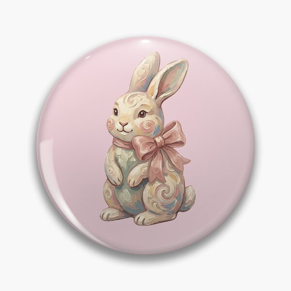 Item preview, Hand-Painted Style Easter Bunny with Bow – Soft Pastel Spring Illustration designed and sold by SkyTastic.