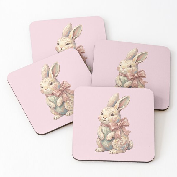 Item preview, Hand-Painted Style Easter Bunny with Bow – Soft Pastel Spring Illustration designed and sold by SkyTastic.