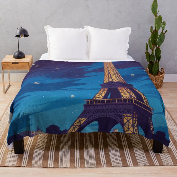 Item preview, Paris Eiffel Tower Vintage Travel Poster - Midnight Mystery Retro Art designed and sold by NightIcons.