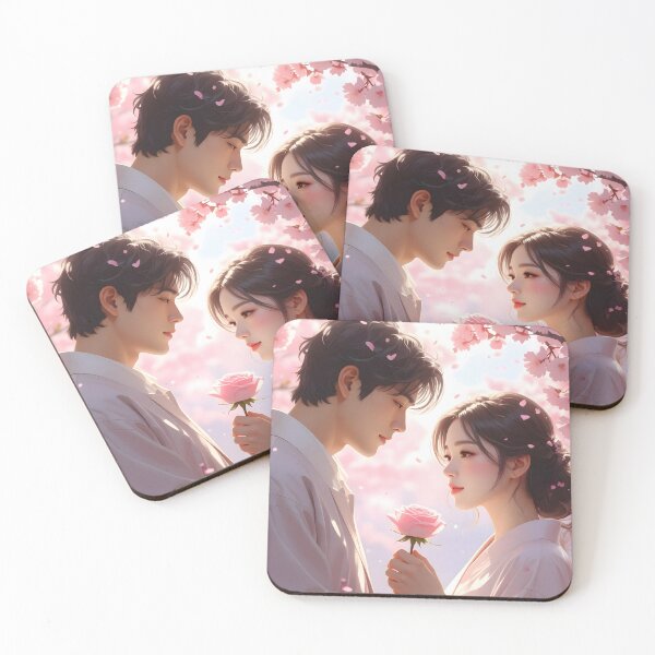 Item preview, Romantic couple Sakura – Japanese aesthetic love illustration designed and sold by Schoenenwald - Illustrations Uniques et Originales.