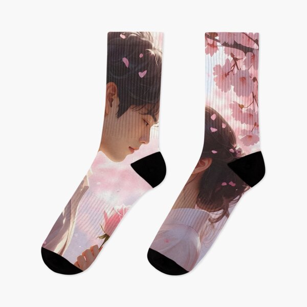 Item preview, Romantic couple Sakura – Japanese aesthetic love illustration designed and sold by Schoenenwald - Illustrations Uniques et Originales.