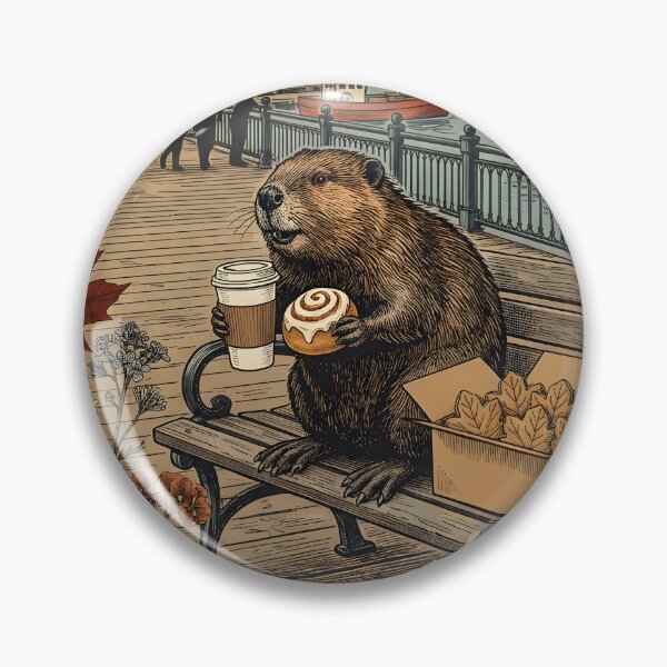Item preview, Vintage Autumn Beaver Halifax Postcard designed and sold by CoffeeinBloom.